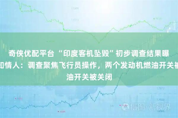 奇侠优配平台 “印度客机坠毁”初步调查结果曝光，知情人：调查聚焦飞行员操作，两个发动机燃油开关被关闭